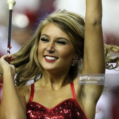gettyimages-630744458-2048x2048 ATLANTA, GA - DECEMBER 31: An Alabama majorette performs at halftime of the College Football Playoff Semifinal at the Chick-fil-A Peach Bowl between the Washington Huskies and the Alabama Crimson Tide on December 31, 2016. Alabama defeated Washington by the score of 24-7 at the Georgia Dome in Atlanta, Georgia. (Photo by Michael Wade/Icon Sportswire via Getty Images)